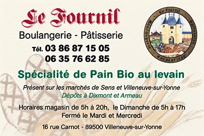 Le fournil - Boulangerie Pâtisserie à Villeneuve sur Yonne