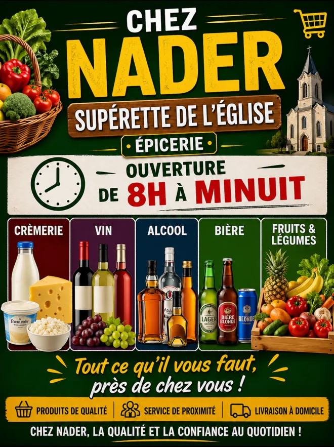 Chez NADER - Supérette de l'église à Villeneuve sur Yonne