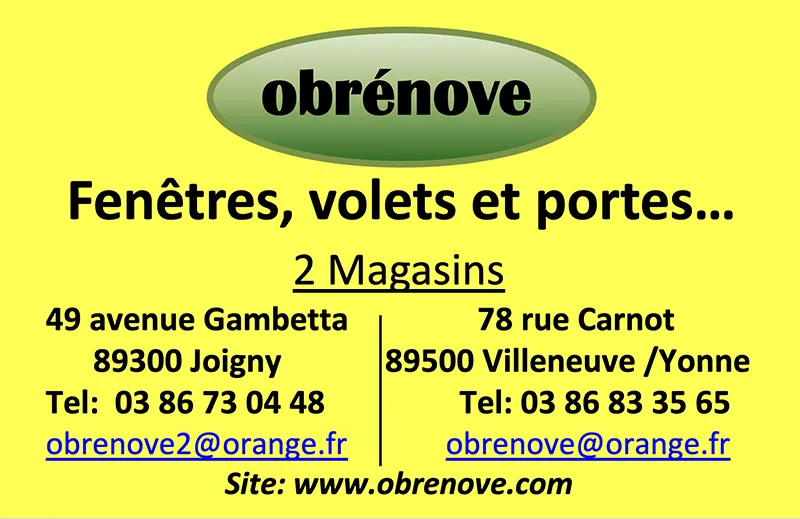Obrenove : Fenêtres, volets et portes à Villeneuve sur Yonne